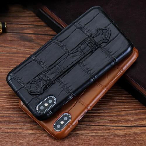 Genuine Crocodile Leather Wrist Strap Stand Phone case For iPhone 11 Pro Max 12 Mini X Xr Xs 12 Pro Max 6 6S 7 8 Plus SE 2020