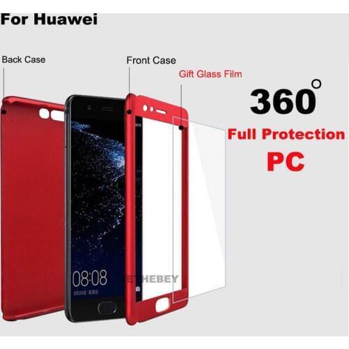 360 Degree Full Cover For Huawei P30 pro lite nova 4e p smart 2019 Shockproof Hard Case For Huawei Honor V20 Cover With Glass