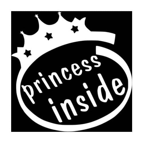 Black/Sliver Princess Inside Decals Art Car Body Decor Car Rear Glass Stickers Vinyl Wall Decor Wallpapers S1158