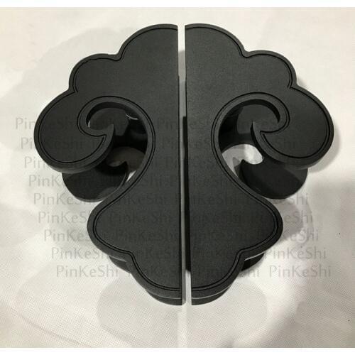 Hotel wooden door solid black door handle Cloud shape glass door antique handles half round steel door handles