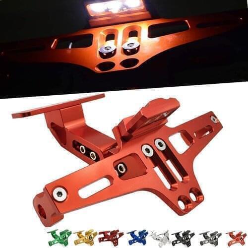 Motorcycle License Plate Holder Adjustable Rear Tail Bracket LED-light For Yamaha XP500 XP530 xp 530 500 YZ80 YZ85 DT230 DT125