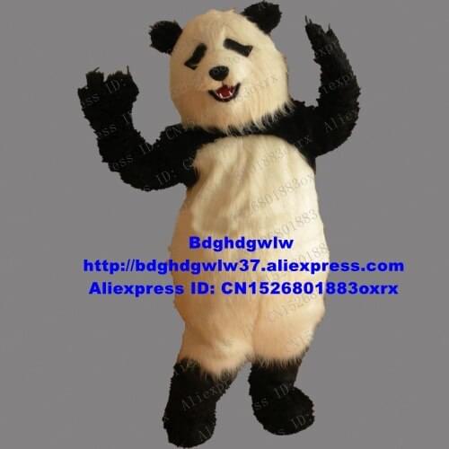 Long Fur Panda Bear Bearcat Catbear Mascot Costume Adult Cartoon Character Outfit Suit Parents-child Campaign Celebration zx8