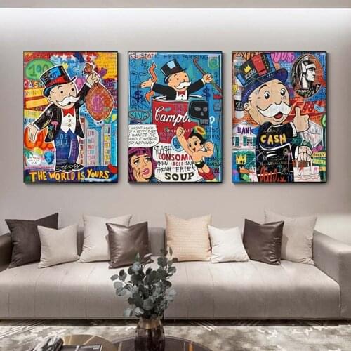 Graffiti Art Alec Monopoly THE WORLD IS YOURS Paintings on The Wall Art Canvas Posters and Prints Wall Art Picture Home Decor