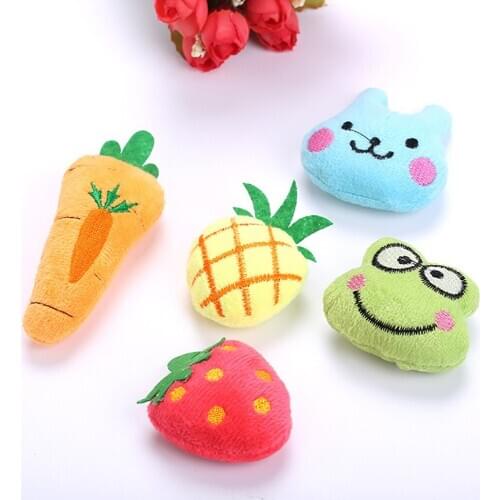 Catnip Toy Plush Kitten Fruit Animal Shape Carrot Frog Toy Pet Playing Chew Catch Supplies Cat Kitten Play Toy​ Funny Cute Shape