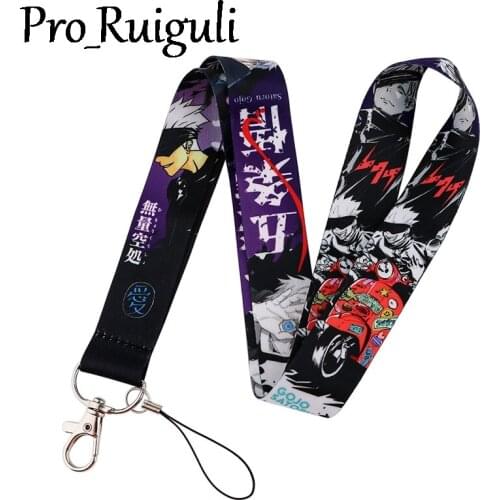 Jujutsu Kaisen Keychain Lanyards Id Badge Holder ID Card Pass Gym Mobile Phone Badge Holder Key Strap webbings ribbons