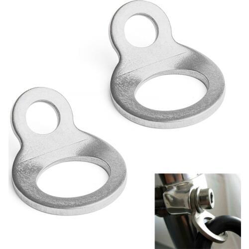 Stainless Steel Tie Down Strap Rings 2pcs Motorcycle Offroad Dirtbike Street ATV UTV