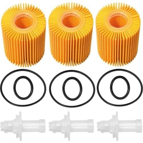 04152-YZZA1 Oil Filter Kit for Toyota Avalon Camry RAV4 Sienna for Lexus ES300H ES350 IS200T RX350 RX450H (Pack of 3)