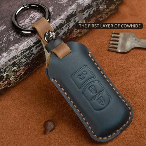 Leather Car Key Cover Case for Mazda Cx-5 Cx3 Cx 5 Mx5 Atenza Demio Cx9 RX8 3 6 GJ Familia 2017 2018 Key Proect Case Covers