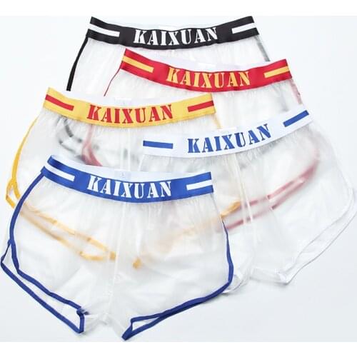 Summer Men Swimwear Trunks Swimsuit Transparent Beach Shorts Male Sexy Waterproof Board Shorts Boxers Bathing Suit Homme