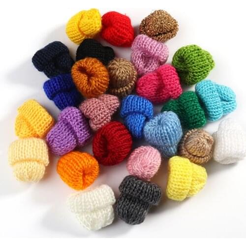 Mini Plush Ball Knitting Hat DIY Child Garment Handmade Sewing Material Soft Hat Bag Garment Art Craft Supplies Hair Accessories