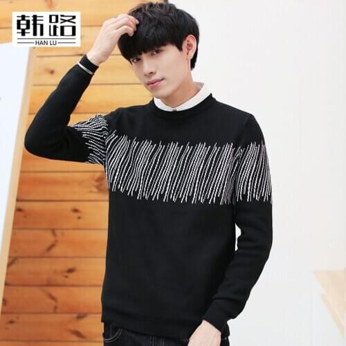 Fashion mens sweater 2020 Autumn Winter New mens Striped decoration O-neck pullover male slim warm Bottoming Knitted sweaters