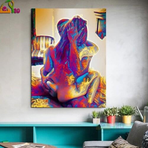 Abstract Colorful Couple 5D DIY Diamond Painting Sexy Men & Women Picture Embroidery For Sale Full Round Drill Diamond Mosaic