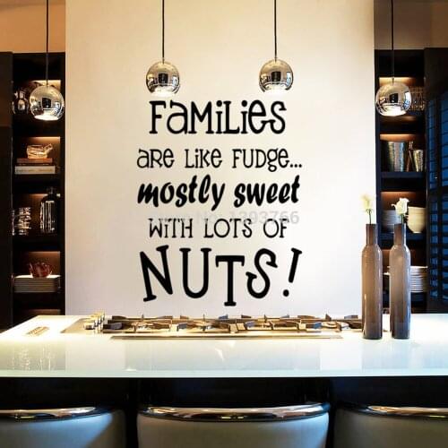 Families Sweet with Nuts wall quotes Living room saying art vinyl decal wall sticker removable Art Mural