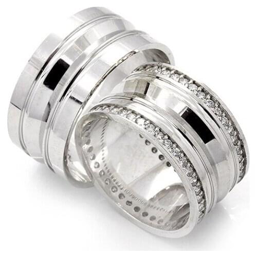 Couple Wedding Ring Sterling Silver 925 Woman And Man Luxury Jewelry Bands Fashion Engagement Anniversary Ancient Greek Model