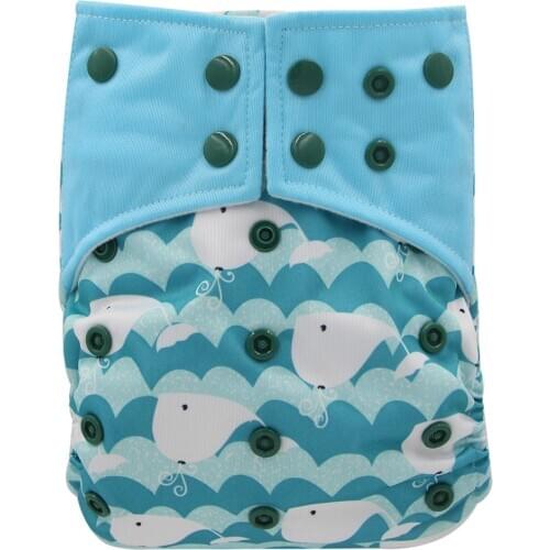 Ohbabyka Bamboo Charcoal Pocket Diapers Cover AI2 Cloth Diapers Newborn Double Gussets Reusable Cloth Diapers One Size Fit All