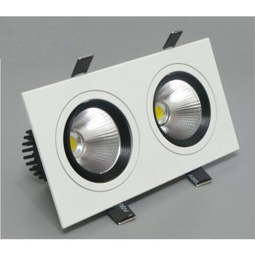 Wholesale + Factory Direct Sales + Ultra Bright COB 20W /2x10W LedDownlight Lamp 120 Angle Warm/Pure White Led grille light