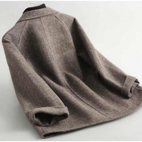 Autumn Winter Elegant Fashion Women Wool Coat Cashmere Female Jacket Double-faced Woolen Coats Slim Outerwear 38522LW386