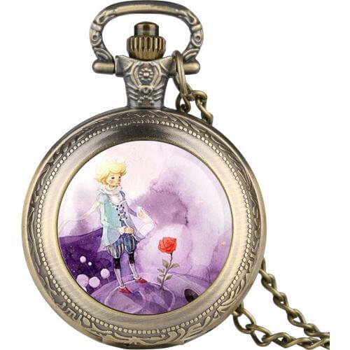 Necklace Mens Pocket Watch Boy Pattern Pocket Watch for Boy Quartz Arabic Digital Pocket Watches for Teenager