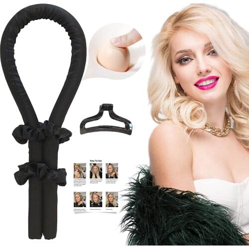 2 Set Heatless Curling Rod Headband Silk Curling Ribbon Silk Curling Ribbon Set Heatless Hair Curling Ribbon and Scrunchiest Kit