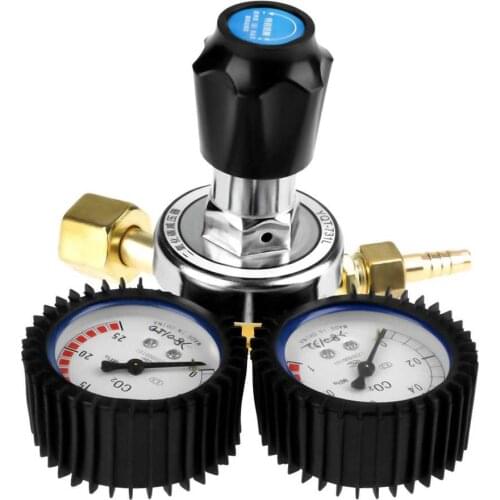 CO2 Gas Bottle Regulator Carbon Dioxide Welding Pressure Reducer Dual Gauge Measuring Instrument for Gas Welding