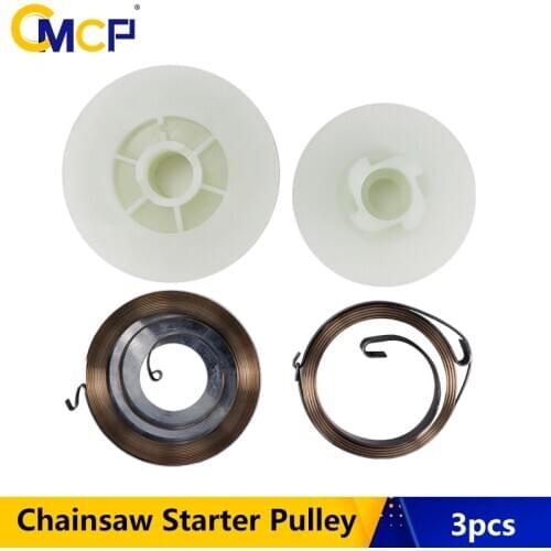 3pcs Electric Chainsaw Easy Starter Pulley with 2 Springs Fit Chainsaw 4500 5200 5800 45cc 52cc 58cc Chainsaw Spare Parts