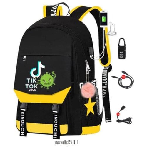 Tik Tok School Bags Girls Large School Bags Tik Tok Travel Backpack USB Charging Laptop Bagpack Boys Rugzak
