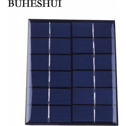 BUHESHUI 2W 6V Solar Cell Polycrystalline Solar Panel DIY Solar System Charger For 3.7V Battery Led Light Epoxy 136*110*3MM
