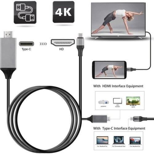 USB Type C Hdmi Cable Adapter 4k 30hz Typec To HDMI Adapter Male To Male Video Converter PC Computer Android Phone To TV Display