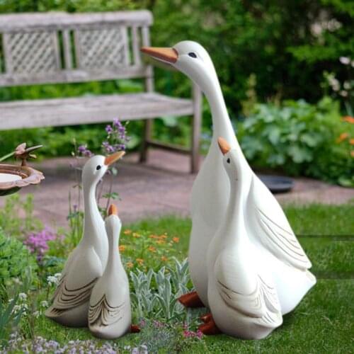 Creative Simulation Ducks Statues Mini Fairy Duck Statue Home Garden Shop Window Display Pond Decor Landscape Simulation Crafts