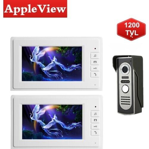 Intercom Video Door Phone 7 inch Monitor 1200TVL Doorbell Camera Mute Mode Video Intercom Kit
