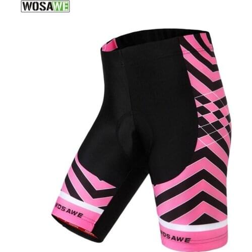 WOSAWE 3 Colors Summer Cycling Shorts Women High Elastic Breathable Road Bike Tights Bicycle Shorts with Gel Cushion Padded
