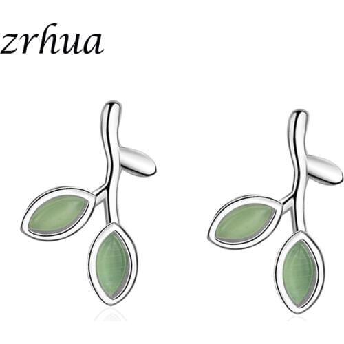 ZRHUA New Brand 925 Sterling Silver Female Stud Earrings for Wedding Party Jewelry Gifts Paved Shiny CZ Zircon Women Bijoux