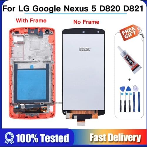 OEM lcd For LG Google Nexus 5 D820 D821 LCD Display Touch Screen with Frame Digitizer Assembly Replacement Full lcd with 2 gift