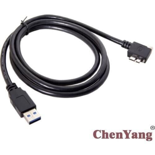 Zihan USB 3.0 to 90 Degree Left Angled Micro USB Screw Mount Data Cable 1.2m for Industrial Camera