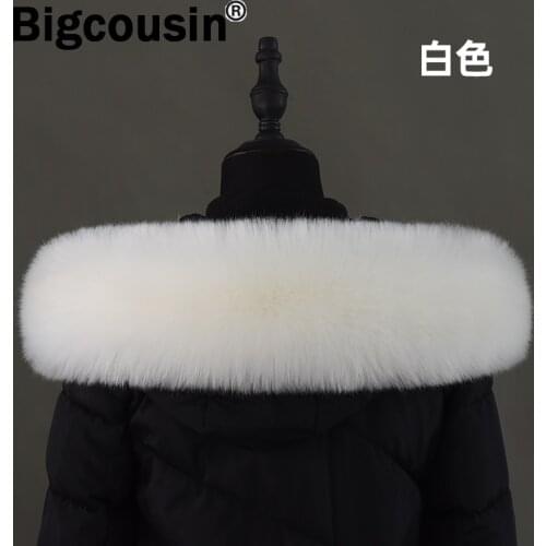 2021 Winter Fur Collar 13cm Width Fashion Fur Scarf For Women Kids Men Faux Fox Fur Scarves Multi Colors Clothing Accessories