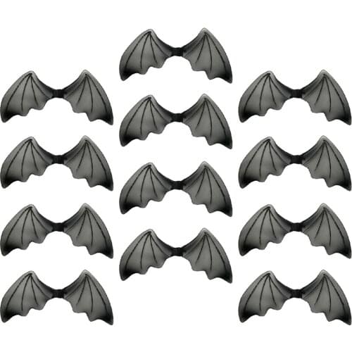 12/pack Kids Glitter Black Bat Wings Elastic Band Party Fairy Wing Costume Props