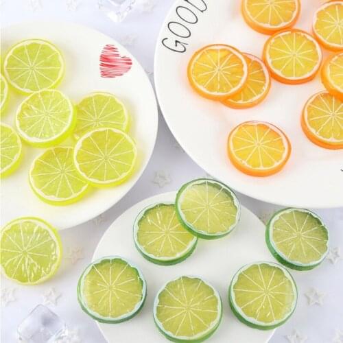 20 Pcs Simulation Fruit Lemon Slice Artificial Avocados Fake Fruit Lemon Slice