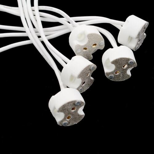 5 Pcs Mr11 Mr16 Gu5.3 G4 Wire Connector Halogen Led Bulbs Ceramic Lamp Holder Base Socket