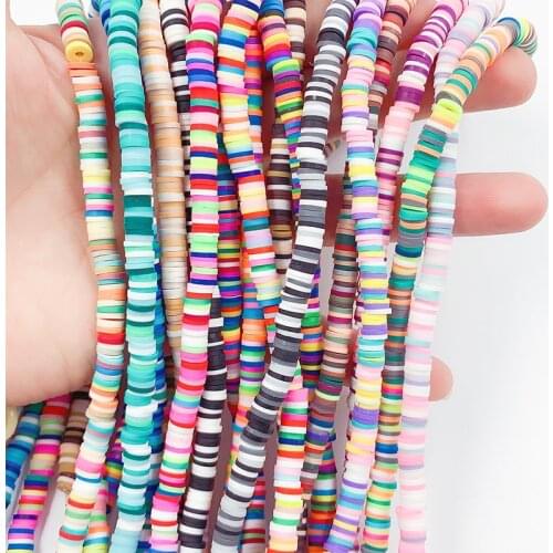 6mm Mixed Color Flat Round Spacer Beads Handmade Multicolor Polymer Clay Beads Spacers Loose Disc Bead For DIY Jewelry Making