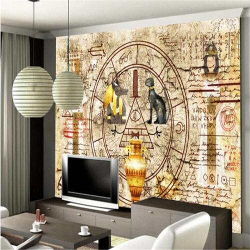 BEIBEHANG Custom non-woven wallpaper retro wall Egyptian mural bedroom living room sofa background wall