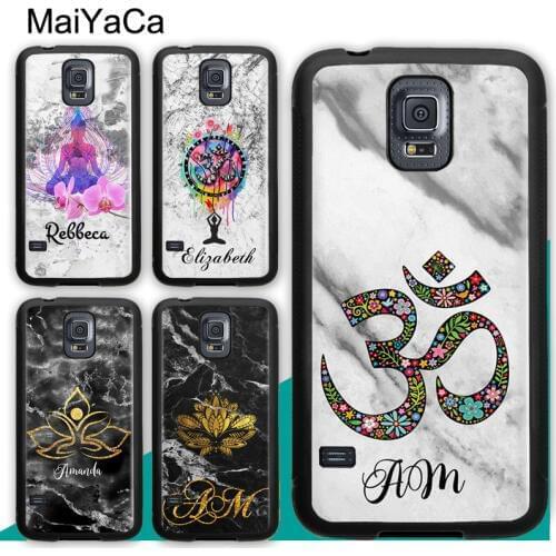 Personalised Yoga Namaste Marble Name Case For Samsung A21S A20e A71 A51 A10 A40 A50 A70 Galaxy S20 Plus S10 S9 Note 20 Ultra