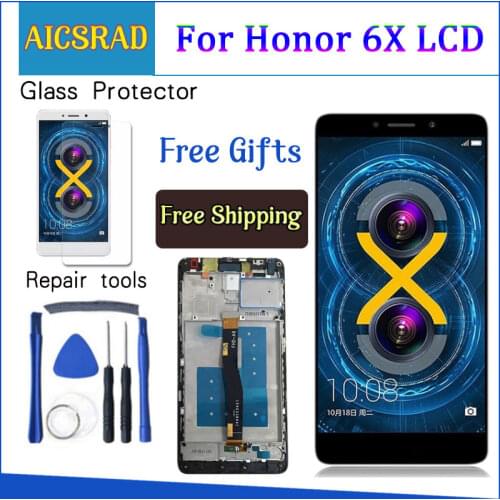 AICSRAD LCD Display For Huawei Honor 6X BLN-L24 BLN-AL10 BLN-L21 BLN-L22 touch screen Digitizer Assembly Frame with Free Tools