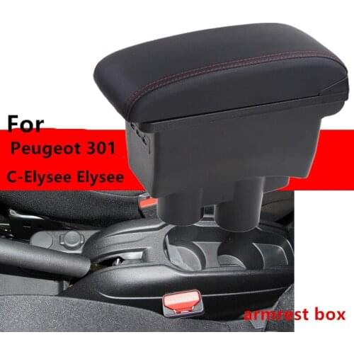 For Citroen C-Elysee Elysee Peugeot 301 armrest box central Store content Storage box