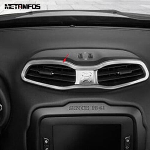 For Jeep Renegade 2014-2017 2018 2019 Matte Front Center Control AC Air Condition Vent Outlet Cover Trim Accessories Car Styling