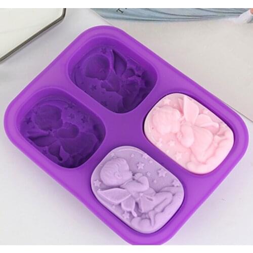 Cute Angel Mold Boy Shape 3D Silicone Mold Tools Handmade Soap Molds for Bathroom Pumps Soap Molds for Soap Making Mould DIY