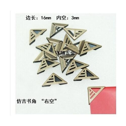 Hardware accessories 16mm length of antique tin bag corner album menu book packaging
