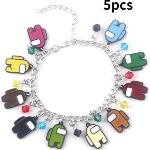 Hot Game Among Us Bracelet Woman Man Cosplay Cute Alloy Figure Pendant Bracelet BanglesJewelry Accessories Gift