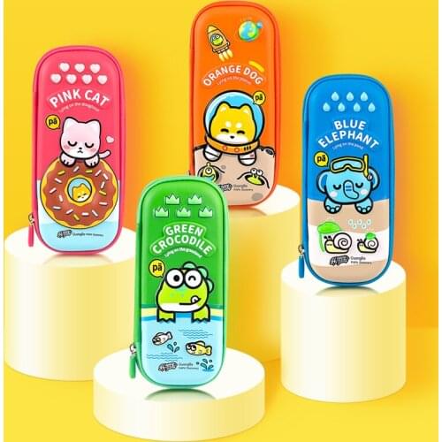 Guangbo Kawaii 3D Pencil Case Larger Capacity Stationery Cases Cute Animal Pen Case Cat School Supplies Student Pencil Box