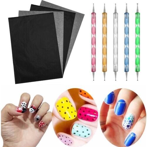 100 Sheets A4 Carbon Paper Transfer Tracing Paper with 5pcs Painting Dotting Pens for DIY Crafts Embossing Supplies