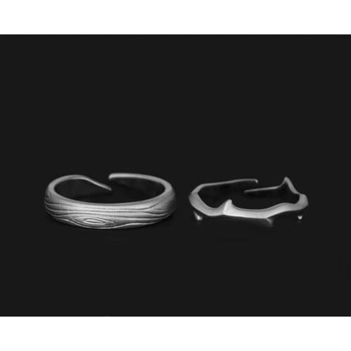 Fashion Eternity Wedding Ring Creative Tree Pattern Wave Matte Design Simple S925 Silvery Ring Men Women Couple Romantic Jewelry